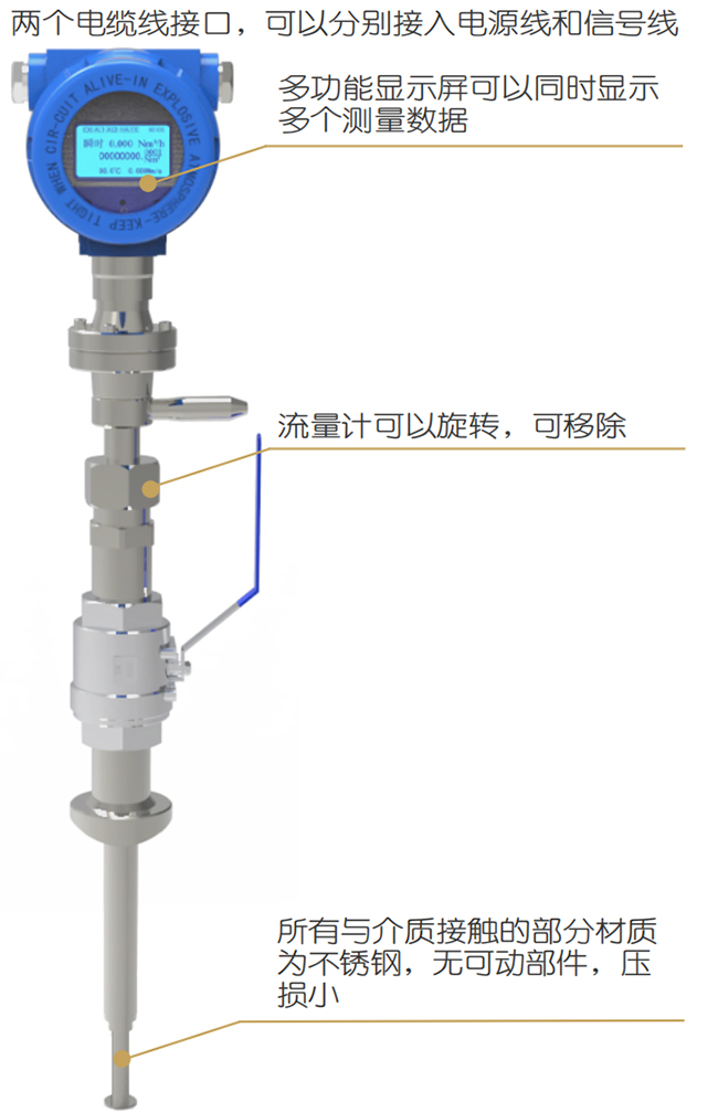 防爆熱式氣體質(zhì)量流量計結構圖